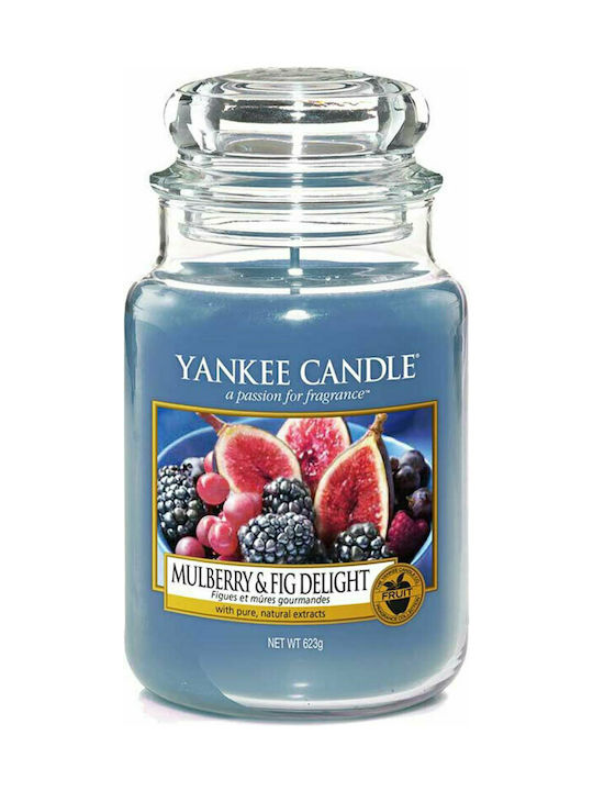 Yankee Candle Scented Candle Jar with Scent Mulberry & Fig Delight Blue 623gr 1pcs