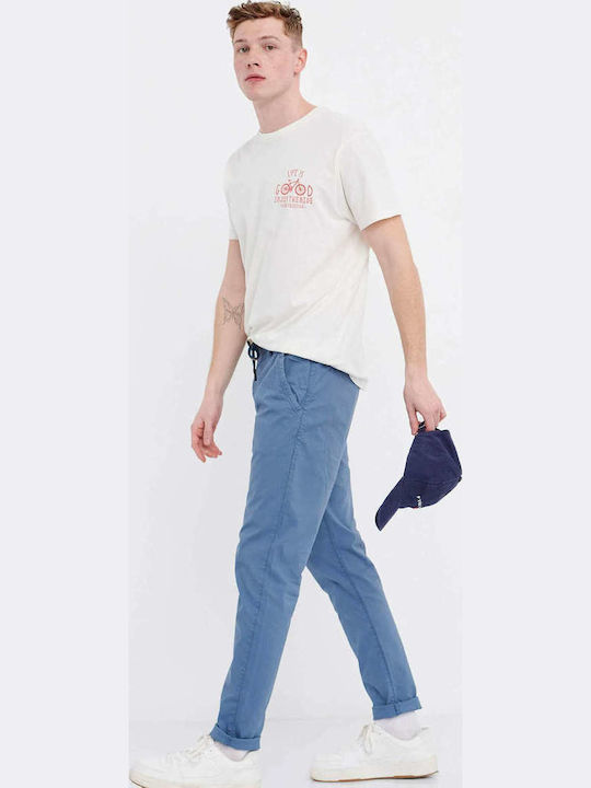 Trousers Chino Elastic in Regular Fit Blue