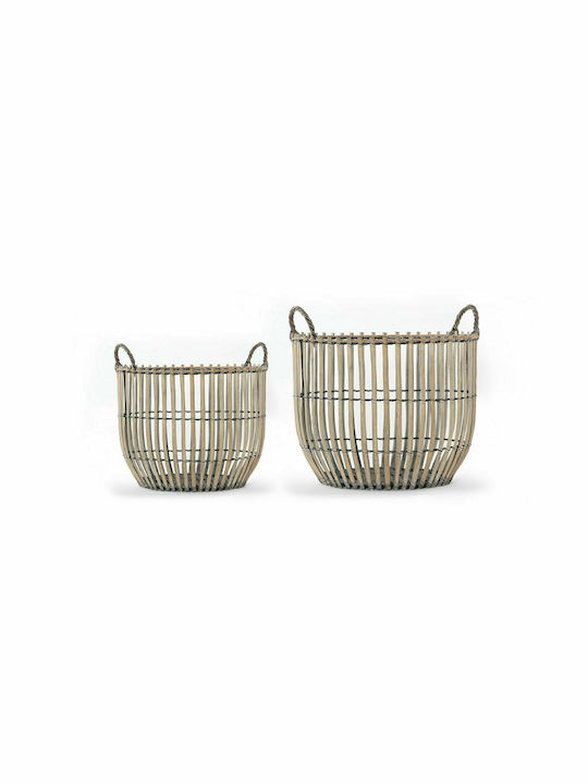 Metallic Decorative Basket Lunar Natural 030783 38x38x29cm Nef-Nef Homeware