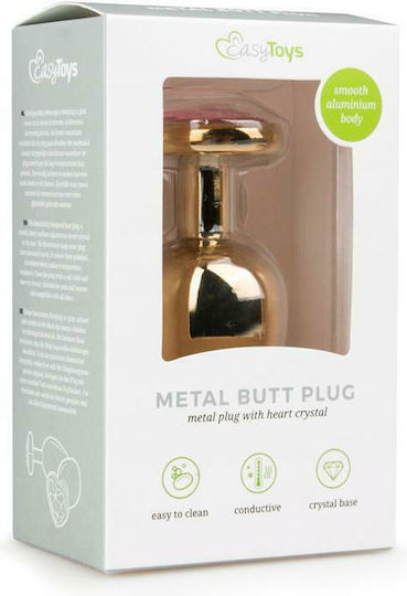 Easytoys Metal Heart Butt Plug No 8 Anal Plug Gold / Pink