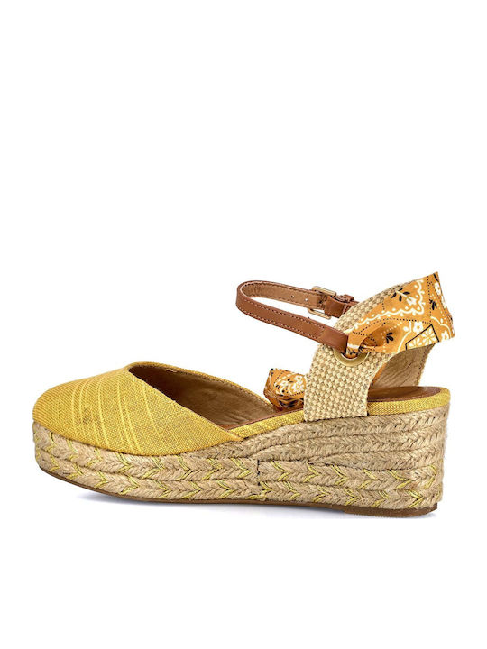 Bella Platforme Dama În Tip Espadrile Galbene
