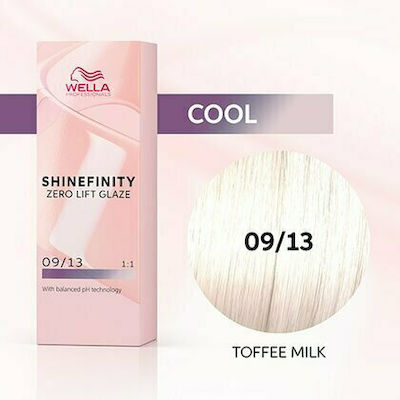 Wella Shinefinity Zero Lift Glaze Hair Dye 09/13 Toffee Milk 60ml