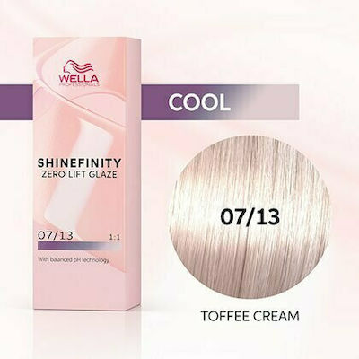 Wella Shinefinity Zero Lift Glaze Hair Dye 07/13 Toffee Cream 60ml