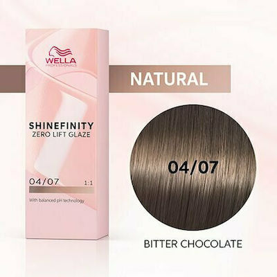 Wella Shinefinity Zero Lift Glaze Hair Dye 04/07 Bitter Chocolate 60ml