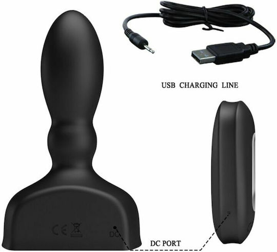 Mr. Play Anal Plug mit kabelloser Funktion und Vibration Black 12cm