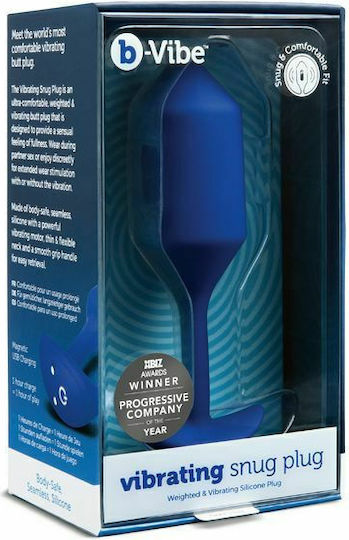 b-Vibe Vibrating Snug Plug XL Anal Plug mit Vibration XLarge Blau 5.8cm