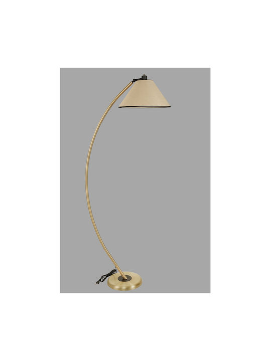 Crescent Floor Lamp H170xW30cm. with Socket for Bulb E27 Gold