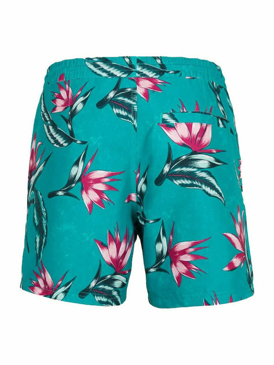 Men's Swimwear Shorts Turquoise Floral