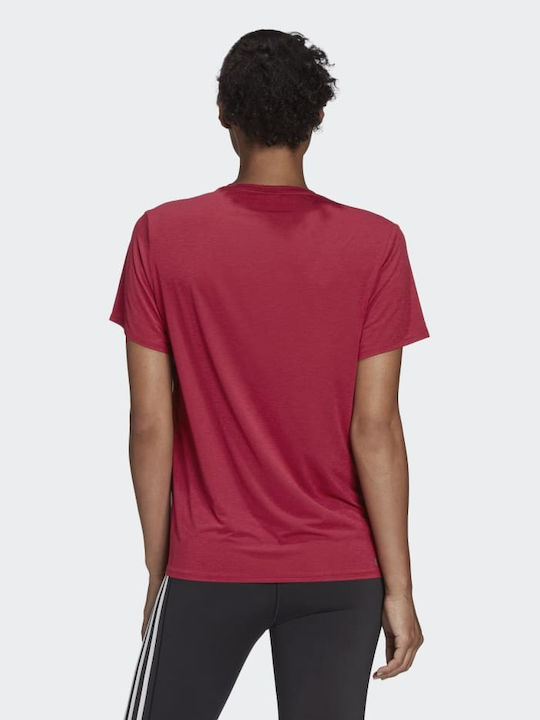 3 Stripes Γυναικείο T-shirt Ριγέ Μπορντό