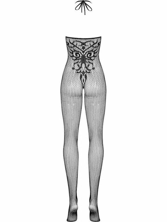 Obsessive G308 Bodystocking Sexy Plasă cu Chilot Deschis Negru
