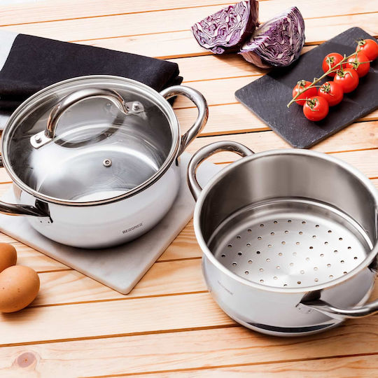Bergner Gourmet Σετ Κατσαρόλες από Ανοξείδωτο Ατσάλι Ασημί 2τμχ