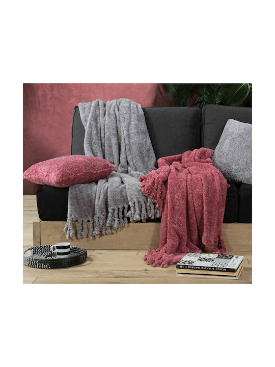 Nef-Nef Homeware Μαξιλάρι Καναπέ Cationing από Γούνα Grey 45x45εκ.