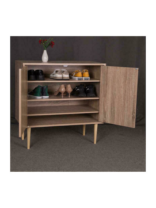 2227 Wooden Shoe Organizer with 4 Shelves Sonoma - White 75x37x75cm