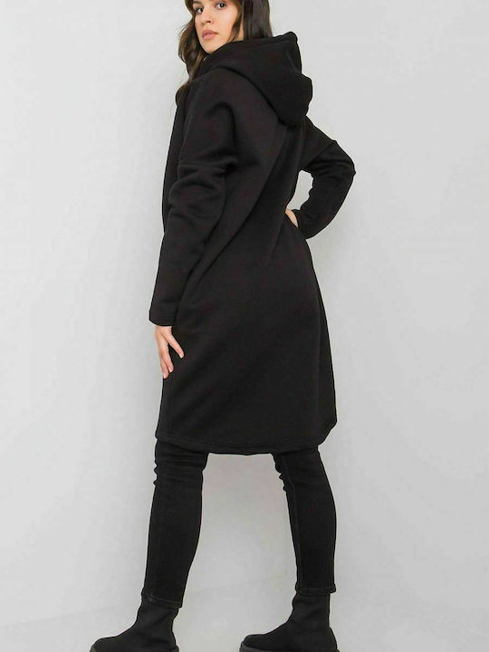 Relevance Women's Long Hooded Cardigan Black