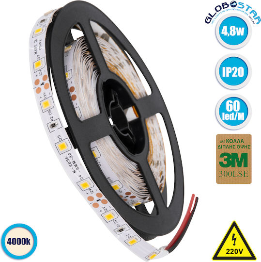 GloboStar LED Лента Avila 12V Неутрално бяло Светлина 5м Тип SMD3528