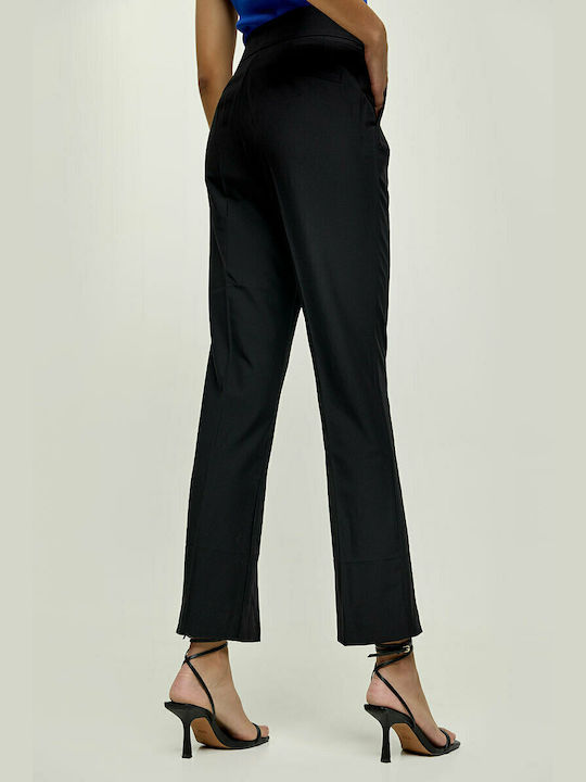 Edward Jeans Nikora Women's High-waisted Chino Trousers Flare Black