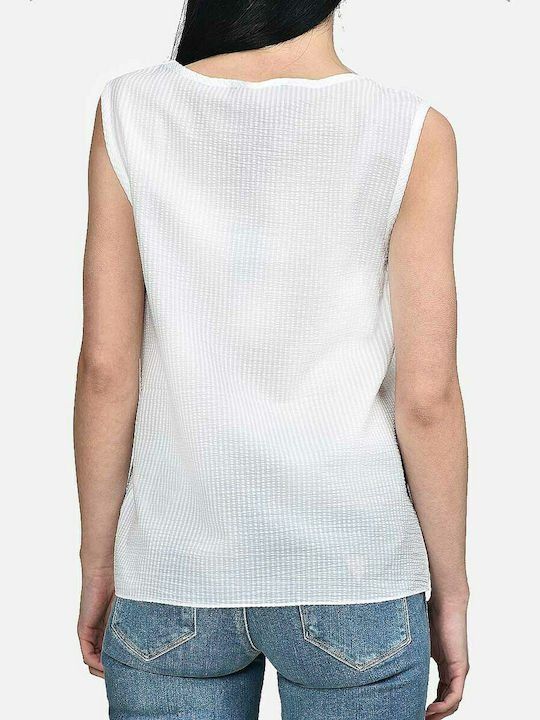 Armani Exchange Women's Sleeveless Blouse White 3LYH44-YN5EZ-1000