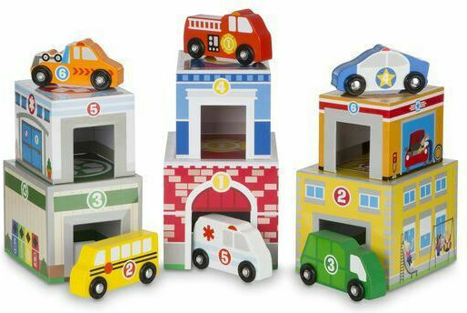 Melissa & Doug Όχημα Nesting & Sorting Κτίρια και Οχήματα για 24+ Μηνών