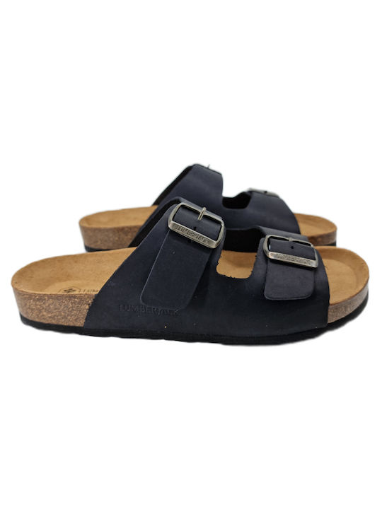 Flint Δερμάτινα Ανδρικά Σανδάλια σε Μαύρο Χρώμα