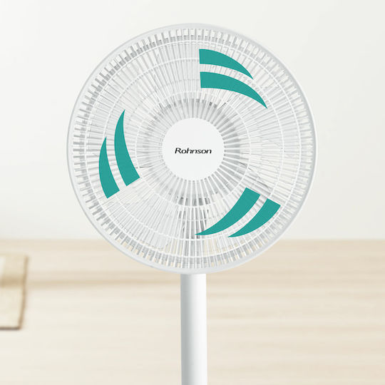 Rohnson Ανεμιστήρας Ορθοστάτης 35W Διαμέτρου 30cm Λευκός
