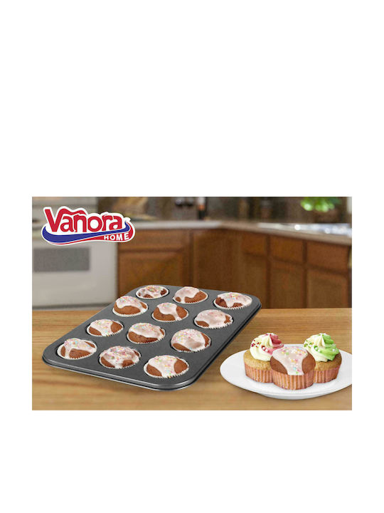 Vanora Backform Törtchen/Muffins Aluminium 12 Plätze 35x26.5x3cm 1cm