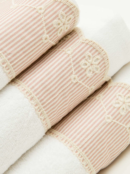 Borea 3pc Bath Towel Set Pretty White