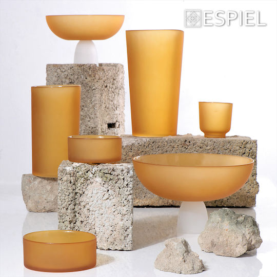 Espiel Caprice Διακοσμητικό Μπωλ Γυάλινο Μουσταρδί 12x12cm