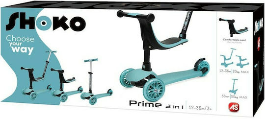 Shoko Kids Scooter Prime 3 in 1 3-Wheel with Seat for 12 Months Light Blue