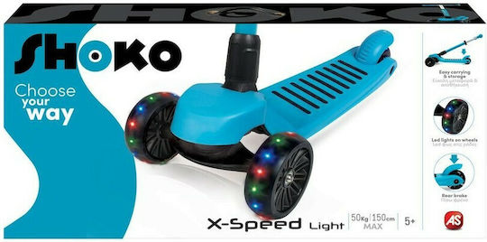Shoko Kids Scooter Foldable Twist & Roll X-Speed Light 3-Wheel for 5+ Years Light Blue