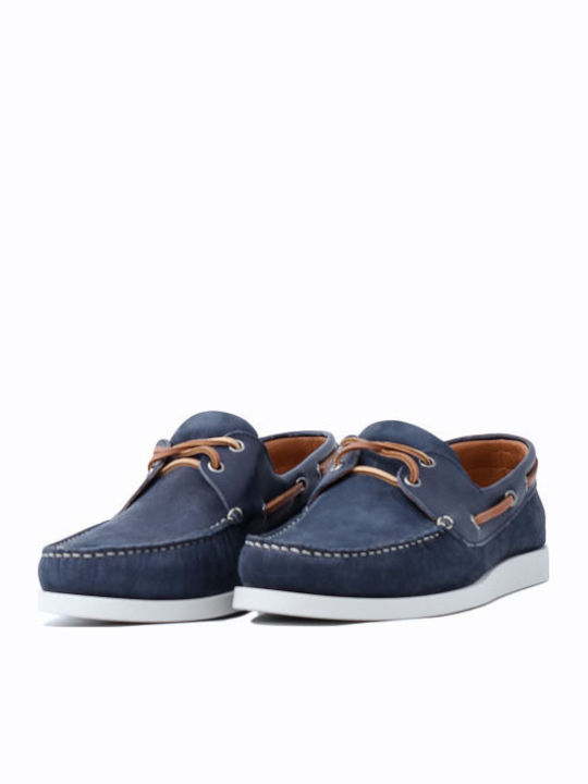 Men's Leather Boat Shoes Blue