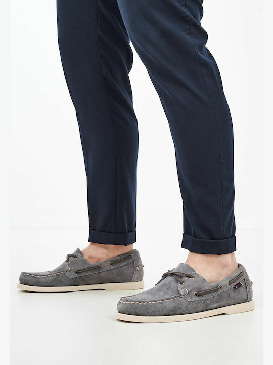 Suede Ανδρικά Boat Shoes σε Γκρι Χρώμα