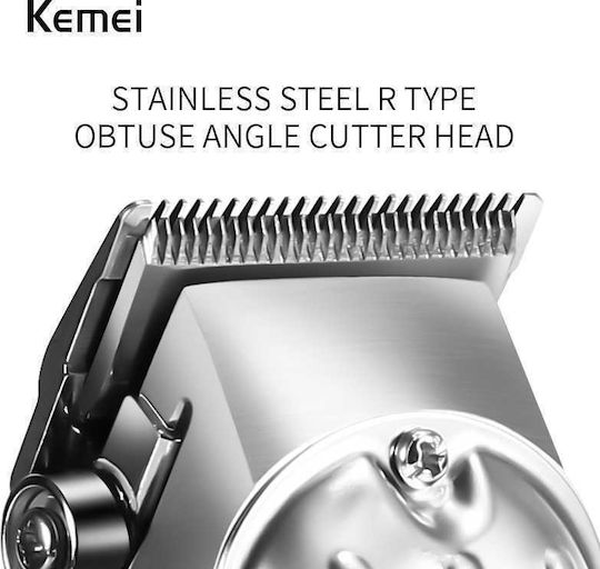 Kemei Professional Rechargeable Hair Clipper Silver KM-1983