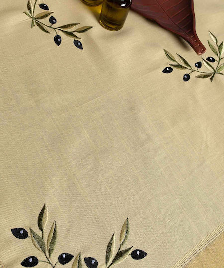 Silk Fashion Ράνερ Bg23a με Κέντημα Κίτρινο με Μαύρη Ελιά 45x220εκ.