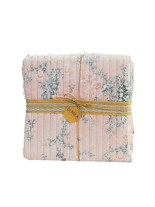 Borea Bijou Set Coverlet Queen Size Microfiber Pink 220x240cm 3pcs