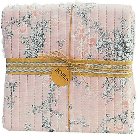 Borea Bijou Set Coverlet Queen Size Microfiber Pink 220x240cm 3pcs