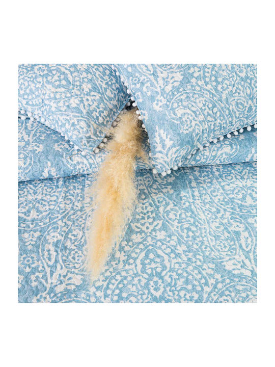 Borea Maya Set Coverlet Queen Size Microfiber Petrol 220x240cm 3pcs