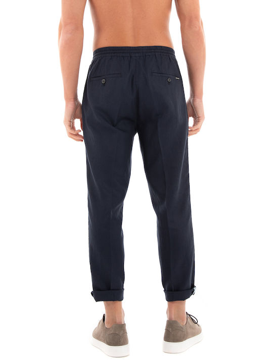 Scotch & Soda Men's Trousers in Tapered Line Navy Blue