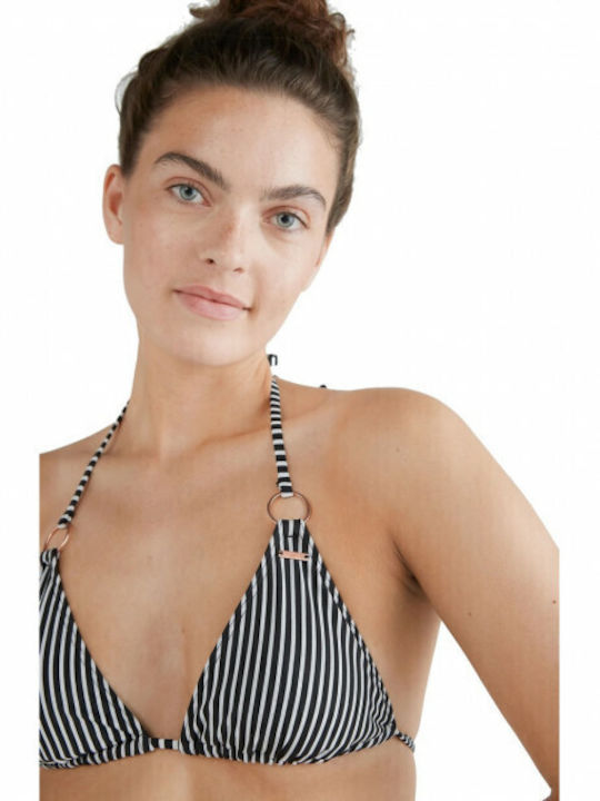 Set Bikini Τριγωνάκι Ριγέ Μαύρο