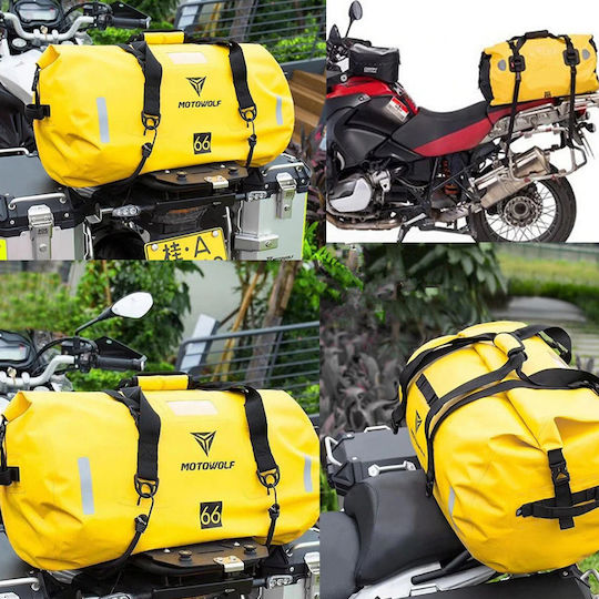 Motowolf B66l-bk Waterproof Motorcycle Tail Bag 66lt Gray