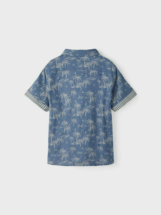 Copii Floral Cămașă Cu mânecă scurtă Albastru