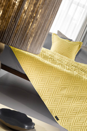 Guy Laroche Curves Σετ Κουβερλί Μονό Microfiber Lime 160x240cm 2τμχ