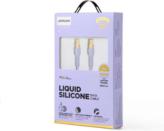 Joyroom S-2050N18 USB 2.0 Cable USB-C Male - USB-C 100W PD Purple 2m