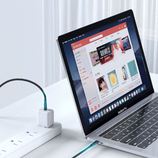 Joyroom S-2030N1 Braided USB 2.0 Cable USB-C male - USB-C 60W PD Μαύρο 2m