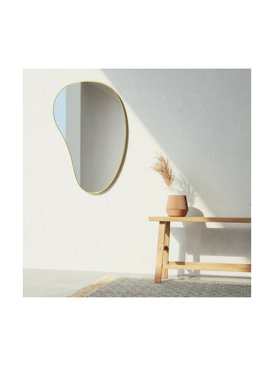 Umbra Hubba Pebble Oglindă de Perete cu Aur Ramă din Metalic 61x92cm 1buc