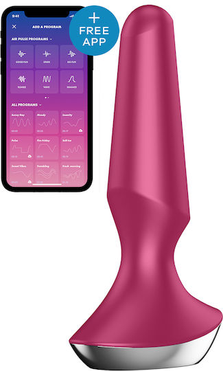Satisfyer Plug-ilicious 2 Play Vibrator Πρωκτική Σφήνα με Δυνατότητα Ασύρματης Λειτουργίας και Δόνηση Berry
