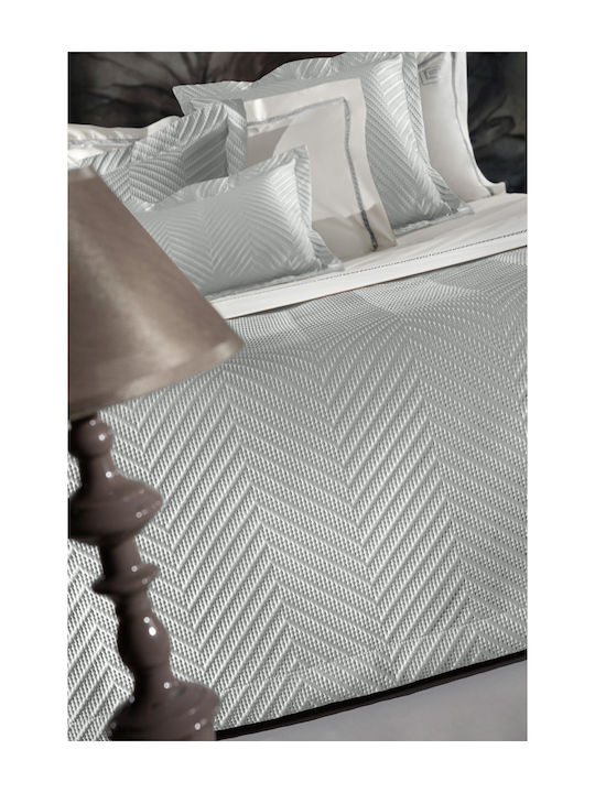 Guy Laroche Seduction Set Coverlet Queen Size Microsatin Silver 240x250cm 3pcs