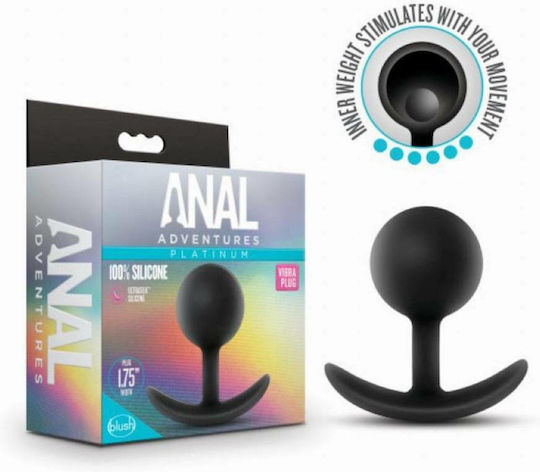Blush Anal Adventures Platinum Silicone Vibra Plug Πρωκτική Σφήνα Black