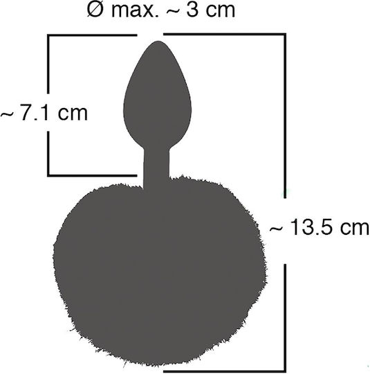 You2Toys Colorful Joy Bunny Tail Plug Πρωκτική Σφήνα Φούξια 6cm