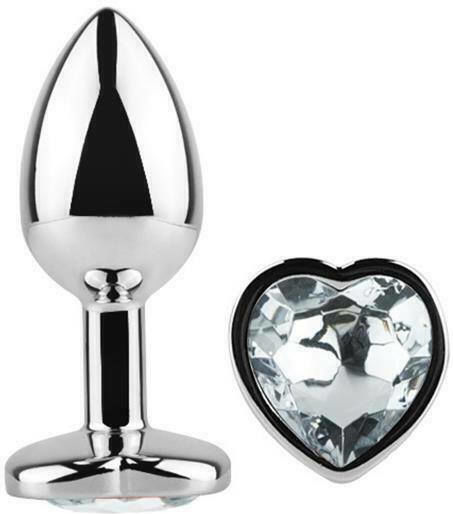 LateToBed AfterDark Anal Plug & Heart Jewel Анална тапа Medium Heart White 8см