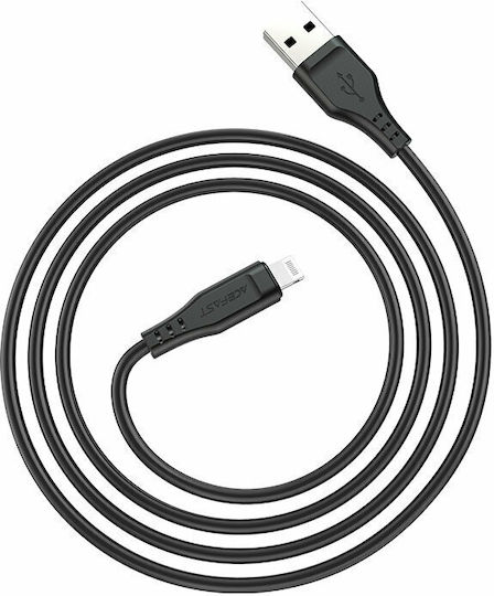 Acefast C3-02 Редовна USB-A към Lightning кабел Черен 1.2м